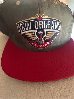 Mitchell & Ness Olive Green and Red Snapback Cap